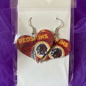 Washington Redskins faux vinyl leather earrings